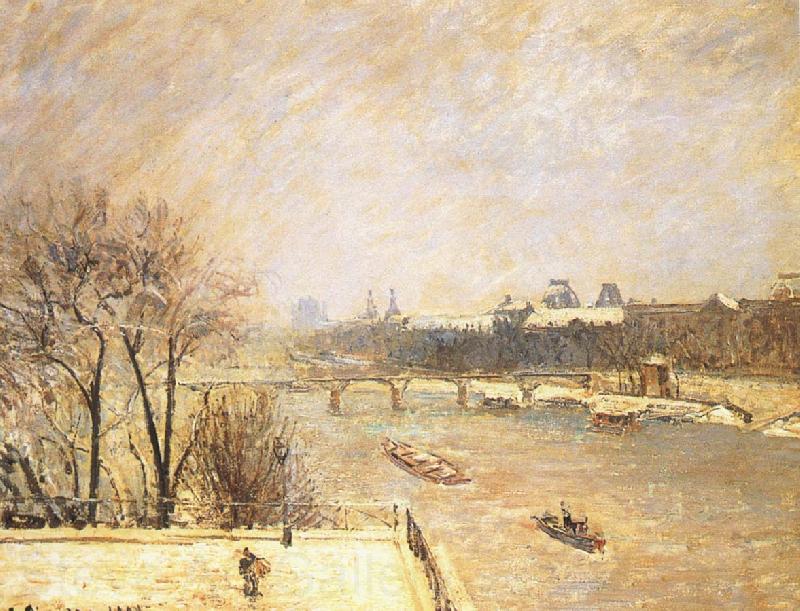 Camille Pissarro Morning snow France oil painting art